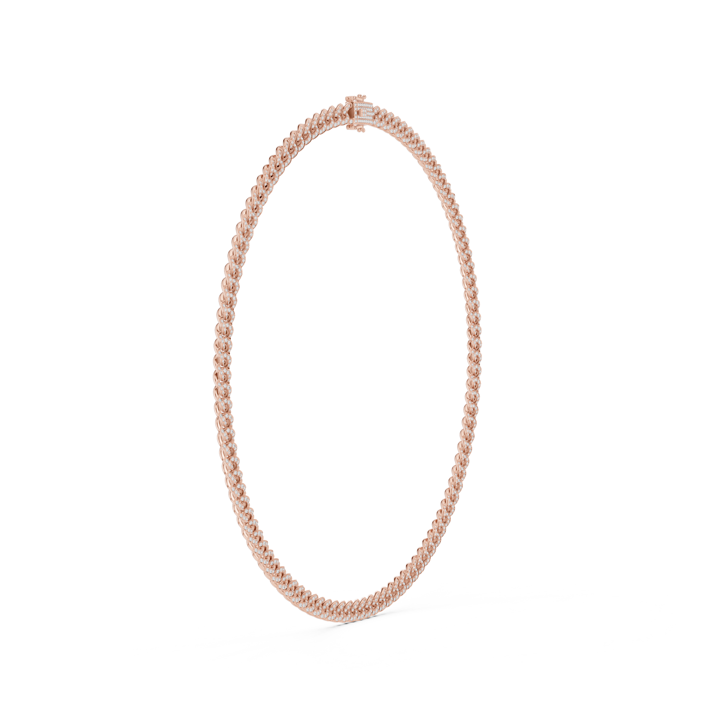 7.21ctw Solid Gold Iced Out Miami Cuban Link Choker Chain Necklace