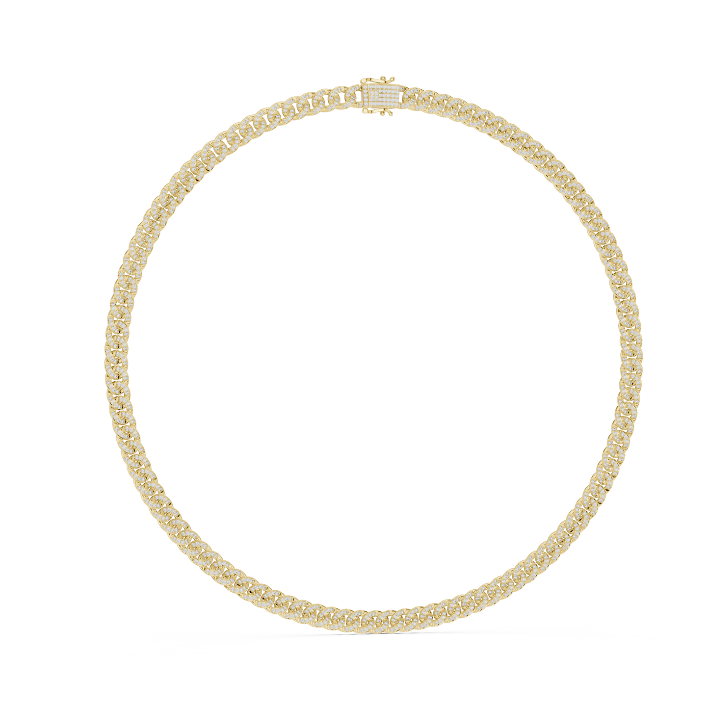 7.21ctw Solid Gold Iced Out Miami Cuban Link Choker Chain Necklace