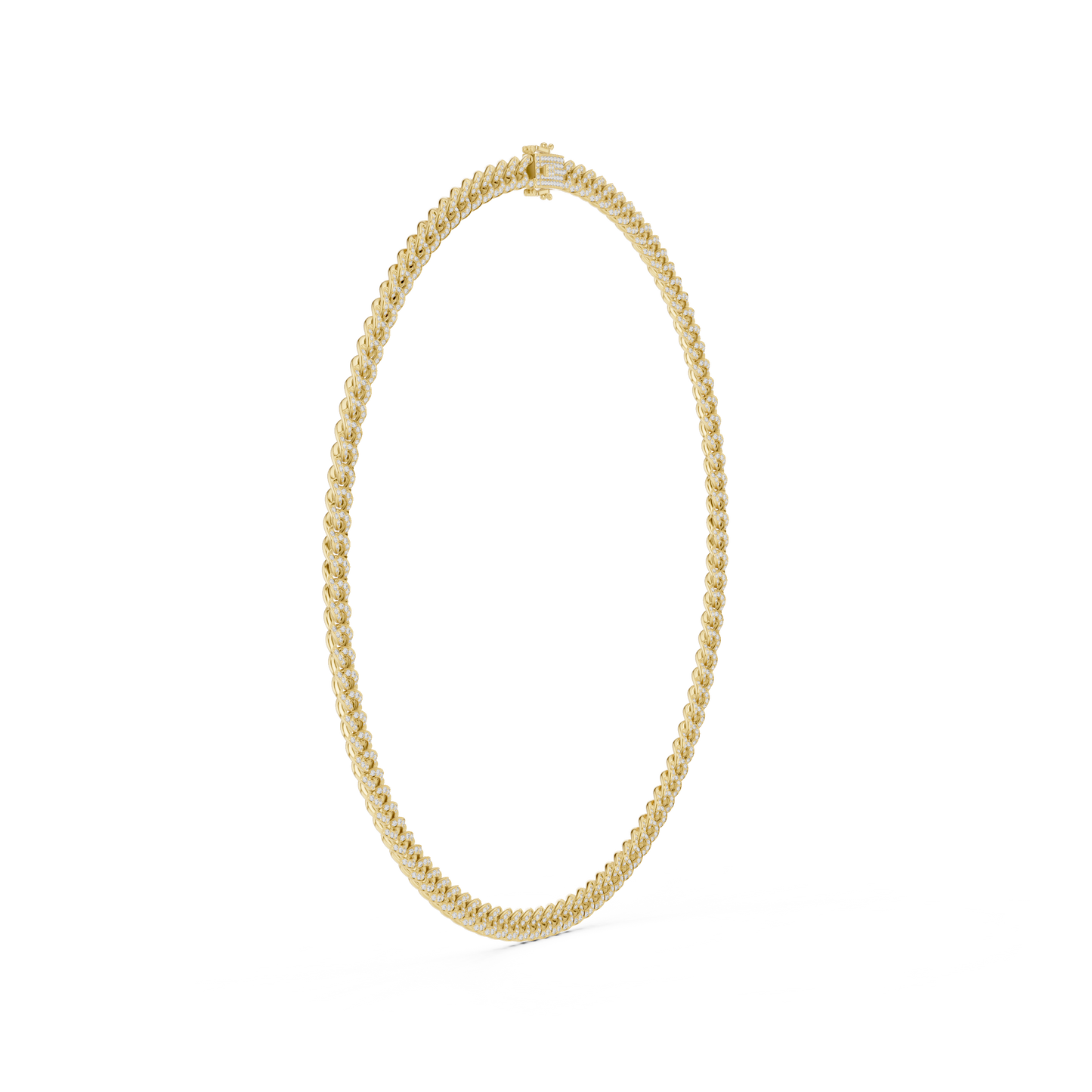 7.21ctw Solid Gold Iced Out Miami Cuban Link Choker Chain Necklace
