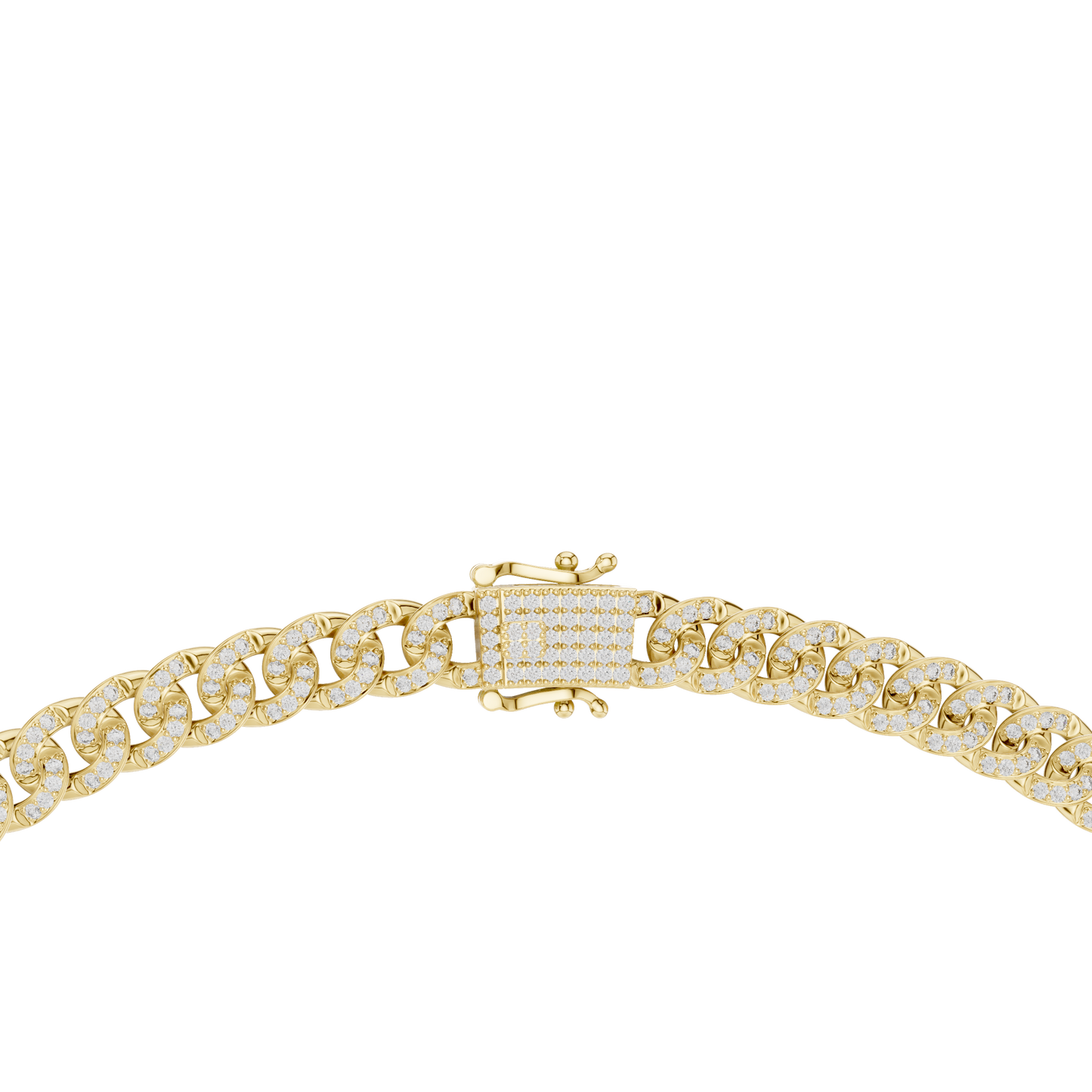 7.21ctw Solid Gold Iced Out Miami Cuban Link Choker Chain Necklace