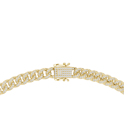 7.21ctw Solid Gold Iced Out Miami Cuban Link Choker Chain Necklace