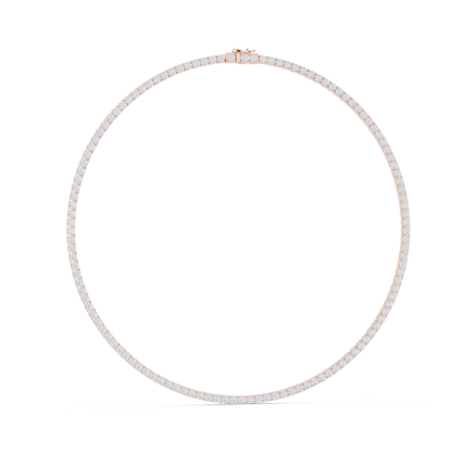 Radiant Elegance: Classic Diamond Tennis Necklace in Yellow Gold