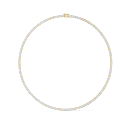 Radiant Elegance: Classic Diamond Tennis Necklace in Yellow Gold