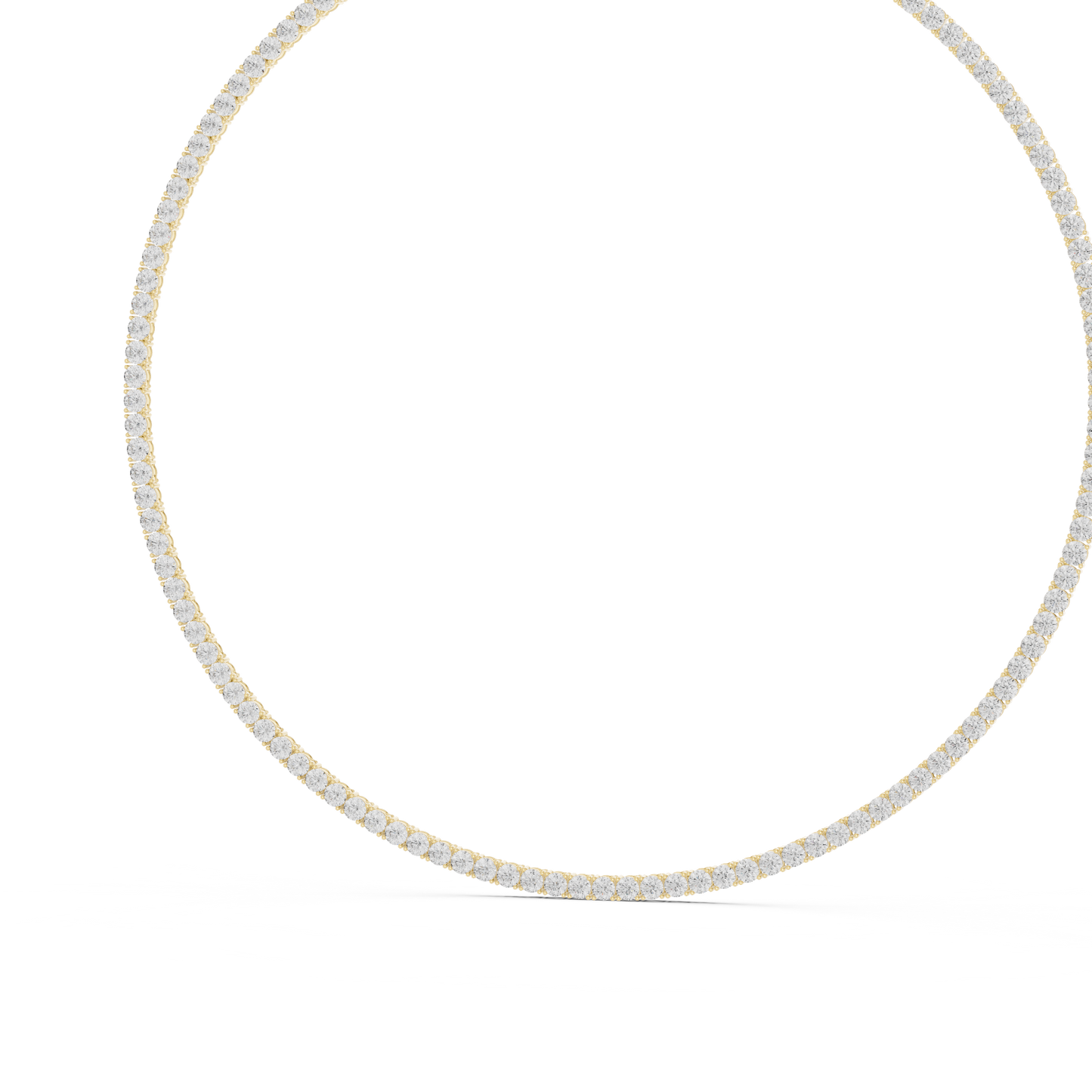 Radiant Elegance: Classic Diamond Tennis Necklace in Yellow Gold