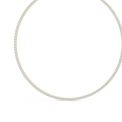 Radiant Elegance: Classic Diamond Tennis Necklace in Yellow Gold