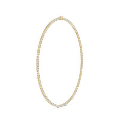 Radiant Elegance: Classic Diamond Tennis Necklace in Yellow Gold
