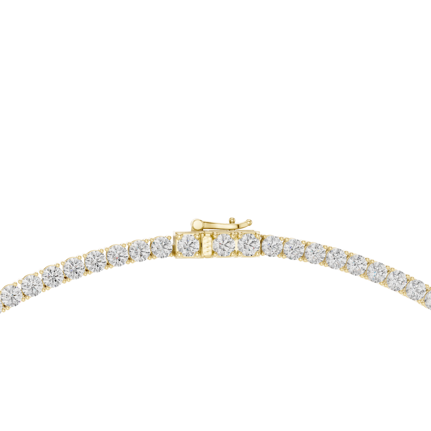 Radiant Elegance: Classic Diamond Tennis Necklace in Yellow Gold