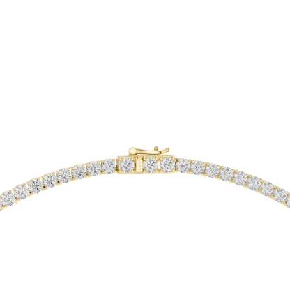 Radiant Elegance: Classic Diamond Tennis Necklace in Yellow Gold