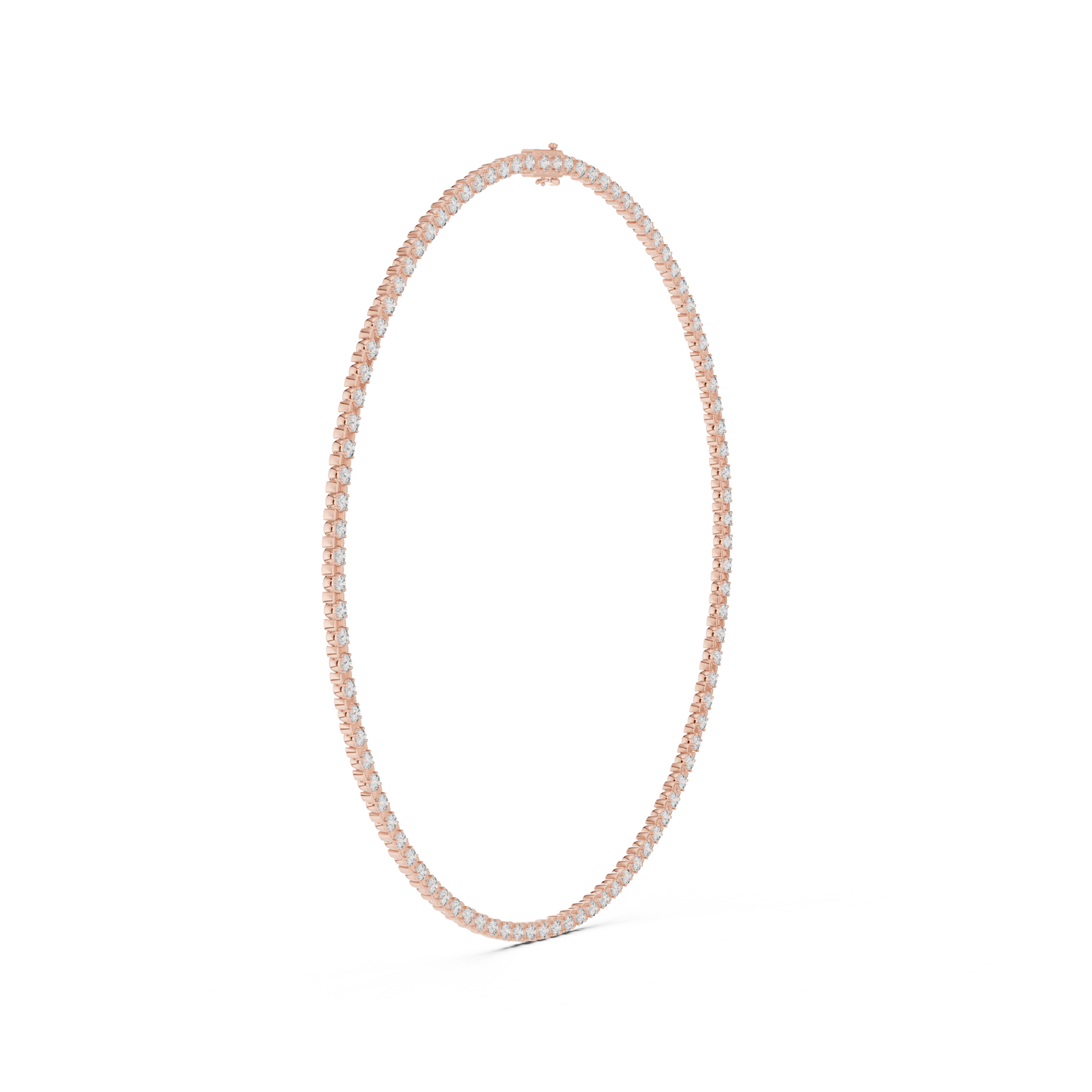 14.02ctw Solid Gold Round Cut Diamond Tennis Choker Riviera Necklace