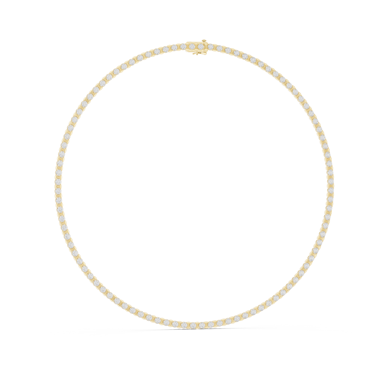 14.02ctw Solid Gold Round Cut Diamond Tennis Choker Riviera Necklace
