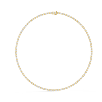 14.02ctw Solid Gold Round Cut Diamond Tennis Choker Riviera Necklace