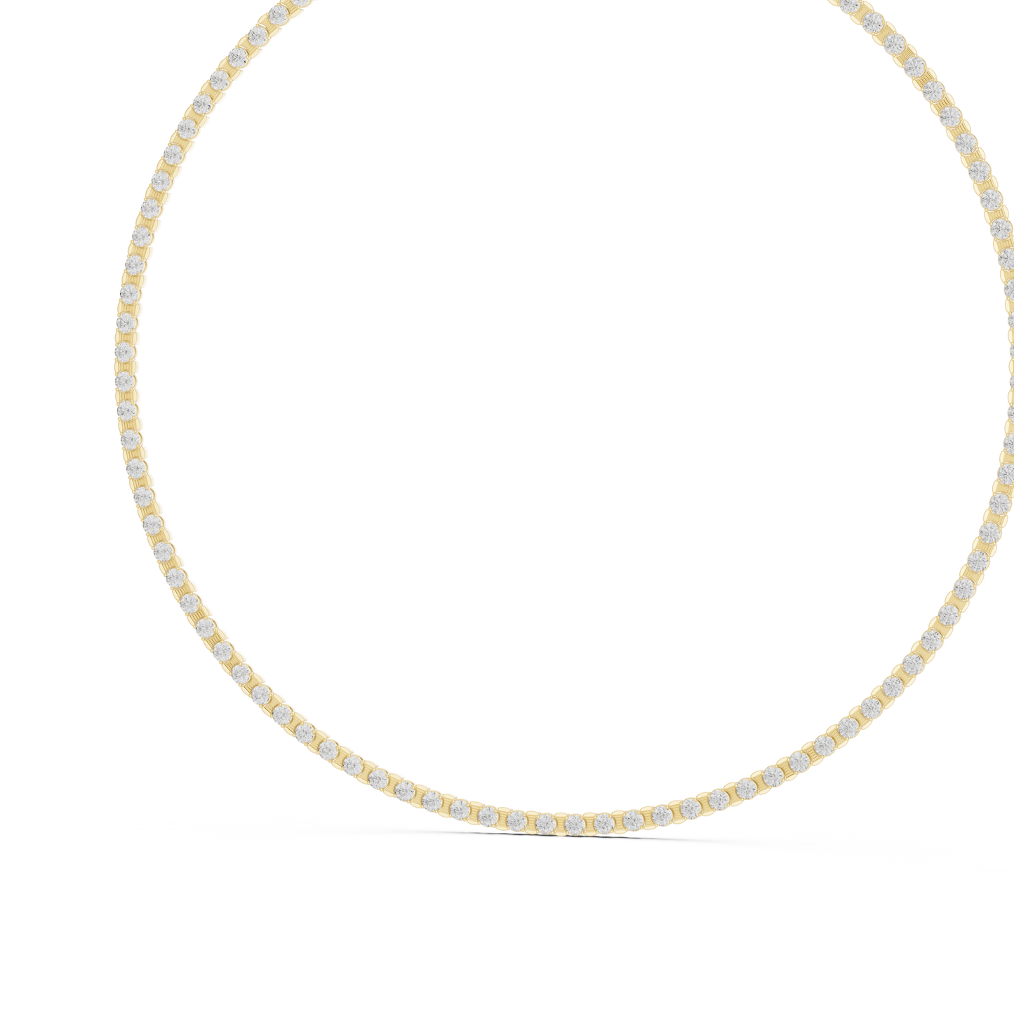 14.02ctw Solid Gold Round Cut Diamond Tennis Choker Riviera Necklace