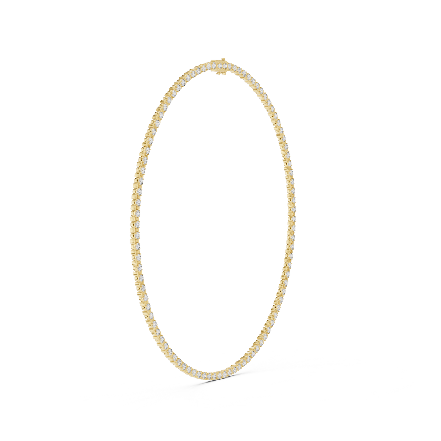 14.02ctw Solid Gold Round Cut Diamond Tennis Choker Riviera Necklace