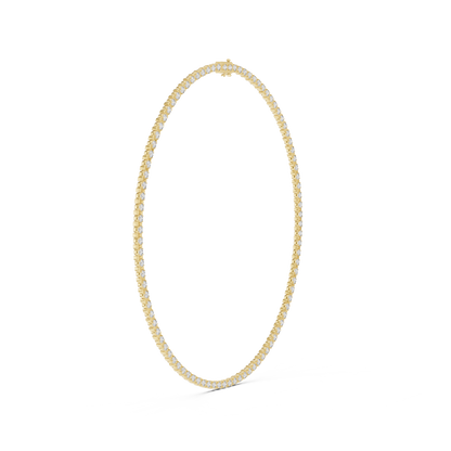 14.02ctw Solid Gold Round Cut Diamond Tennis Choker Riviera Necklace