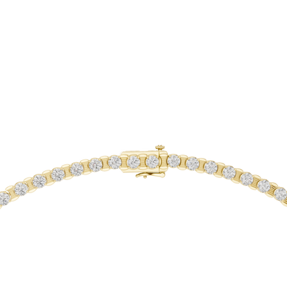 14.02ctw Solid Gold Round Cut Diamond Tennis Choker Riviera Necklace