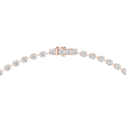 27.65ctw Solid Gold Round Cut Diamond Tennis Y-Necklace with Drop
