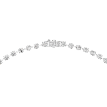 27.65ctw Solid Gold Round Cut Diamond Tennis Y-Necklace with Drop