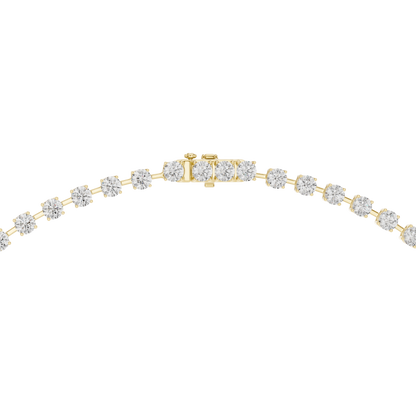 27.65ctw Solid Gold Round Cut Diamond Tennis Y-Necklace with Drop
