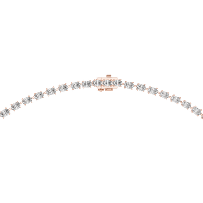 Luminous Grace: Oval-Cut Diamond Lariat Tennis Necklace in Gold