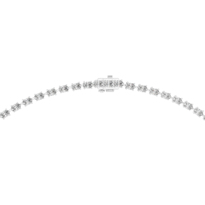 Luminous Grace: Oval-Cut Diamond Lariat Tennis Necklace in Gold