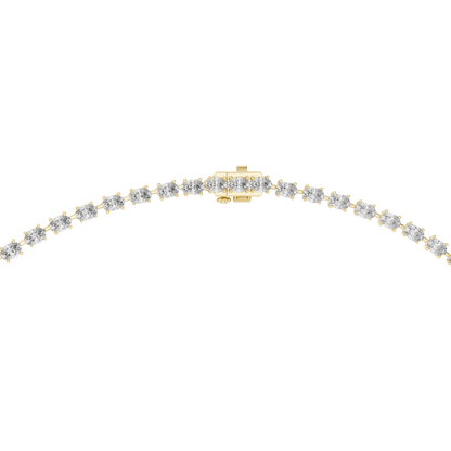 Luminous Grace: Oval-Cut Diamond Lariat Tennis Necklace in Gold