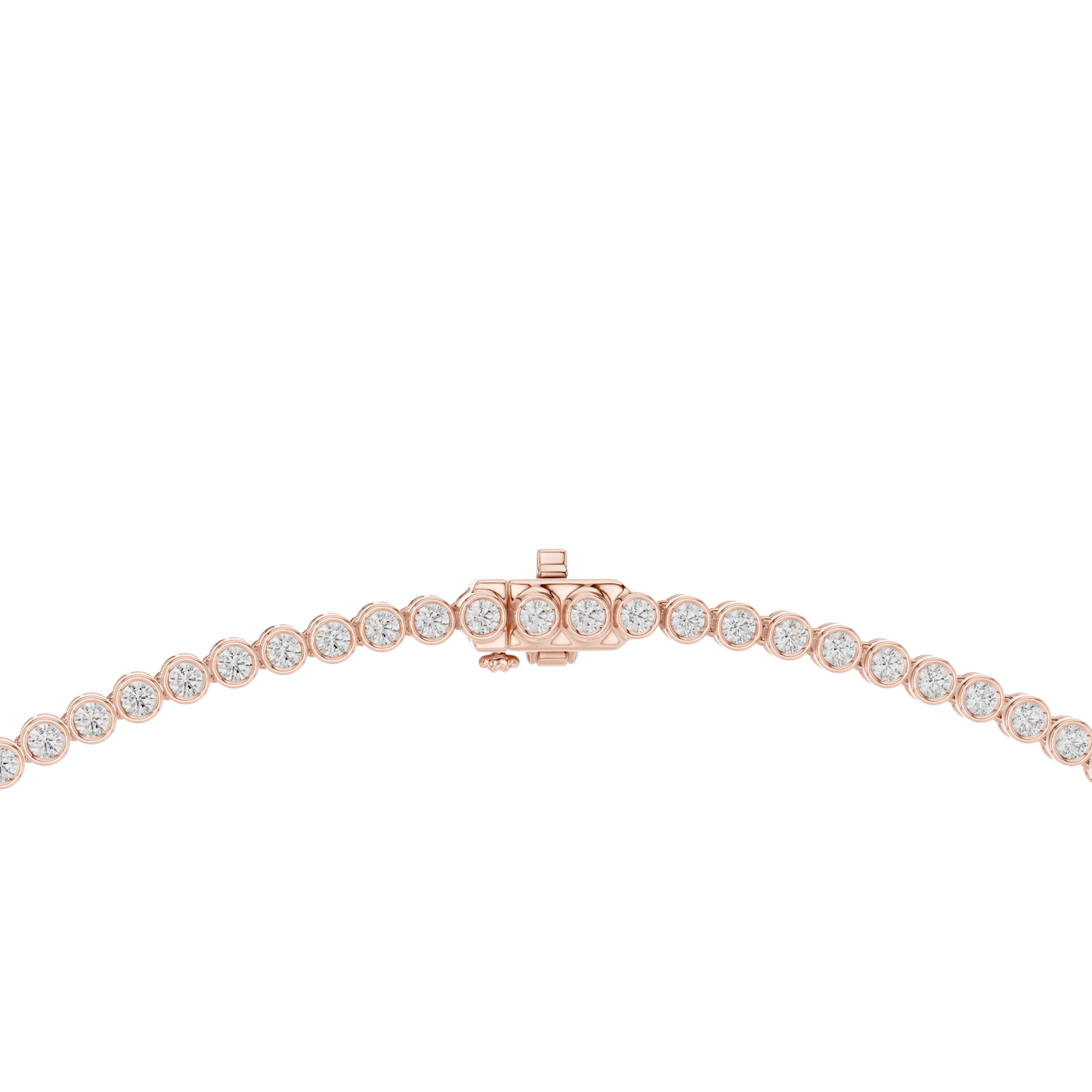 11.01ctw Yellow Gold Bezel Set Graduated Round Cut Tennis Necklace