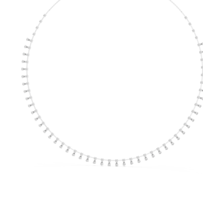 6.35ctw Yellow Gold Pear Cut Diamond Fringe Drop Choker Necklace