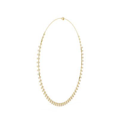 6.35ctw Yellow Gold Pear Cut Diamond Fringe Drop Choker Necklace