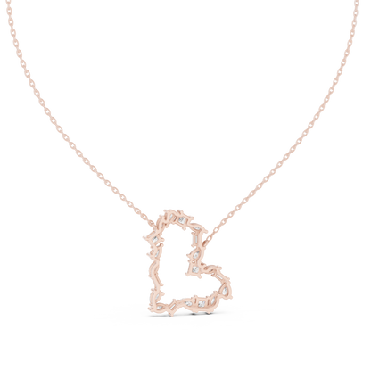 Mosaic Multi-Cut Diamond Open Heart Pendant in White Gold 1.94CTW