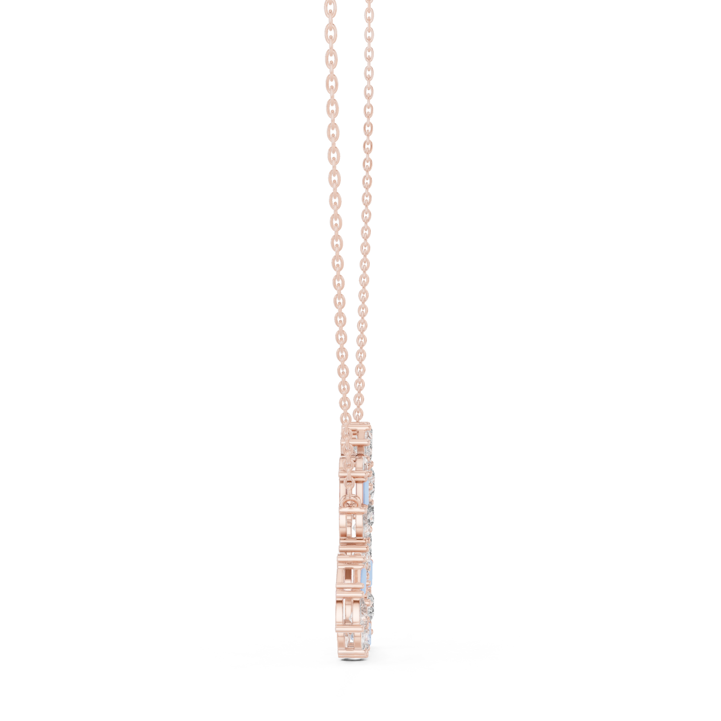 Mosaic Multi-Cut Diamond Open Heart Pendant in White Gold 1.94CTW