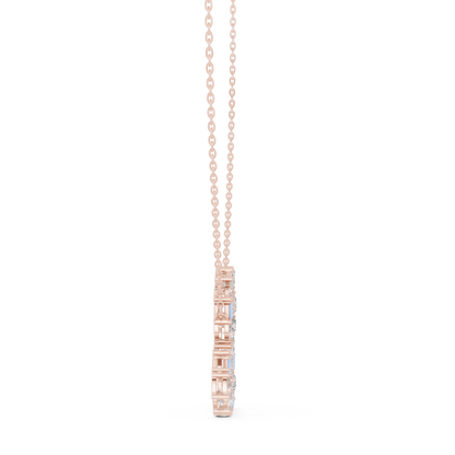 Mosaic Multi-Cut Diamond Open Heart Pendant in White Gold 1.94CTW