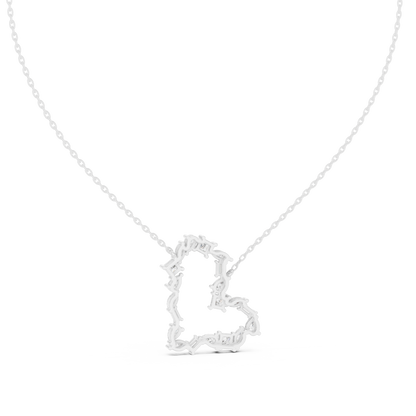 Mosaic Multi-Cut Diamond Open Heart Pendant in White Gold 1.94CTW