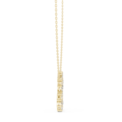 Mosaic Multi-Cut Diamond Open Heart Pendant in White Gold 1.94CTW