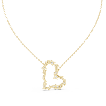 Mosaic Multi-Cut Diamond Open Heart Pendant in White Gold 1.94CTW