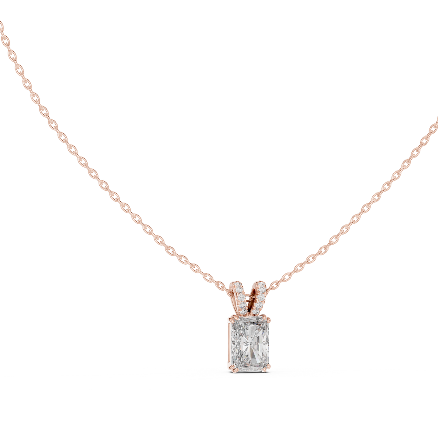 2.14CTW Radiant Elegance:Diamond Pendant in Yellow Gold