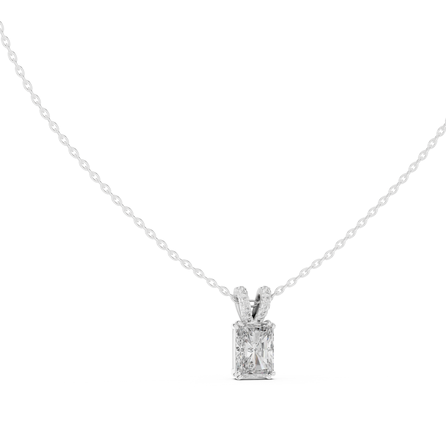 2.14CTW Radiant Elegance:Diamond Pendant in Yellow Gold
