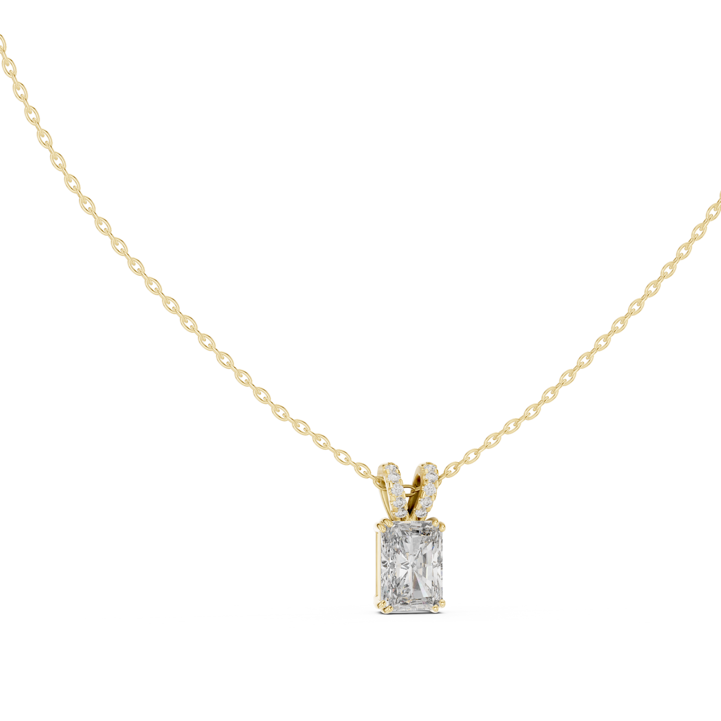 2.14CTW Radiant Elegance:Diamond Pendant in Yellow Gold