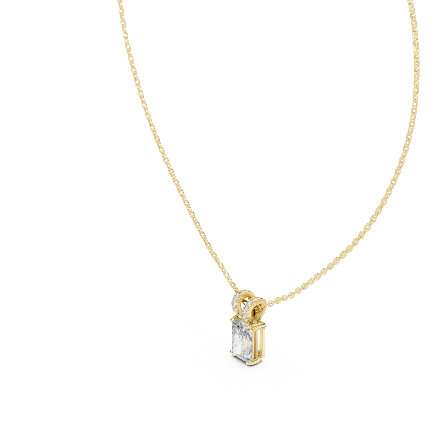 2.14CTW Radiant Elegance:Diamond Pendant in Yellow Gold