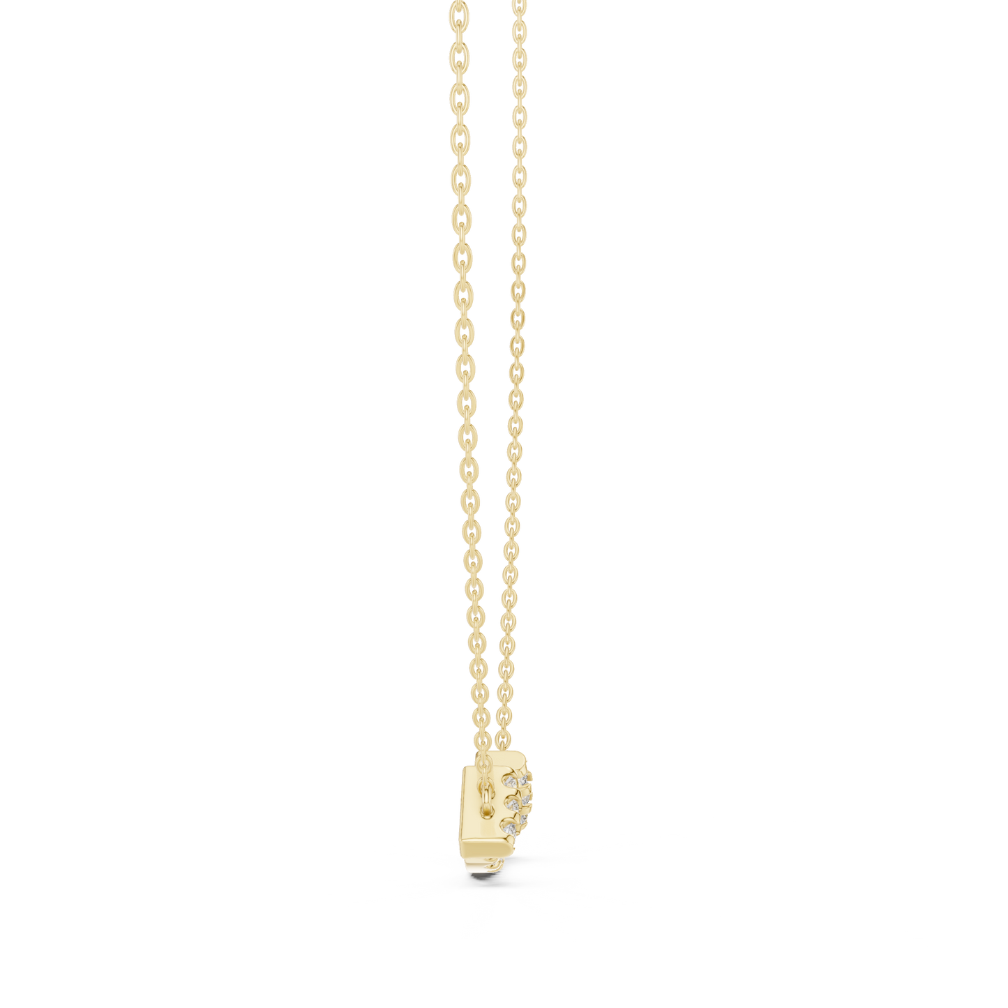Sparkling Diamond Curved Smile Pendant in Yellow Gold- 0.38CTW Pavé-Set