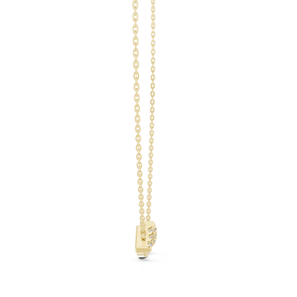 Sparkling Diamond Curved Smile Pendant in Yellow Gold- 0.38CTW Pavé-Set