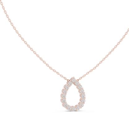 1.04ctw Solid Gold Open Teardrop Pear Halo Diamond Pendant