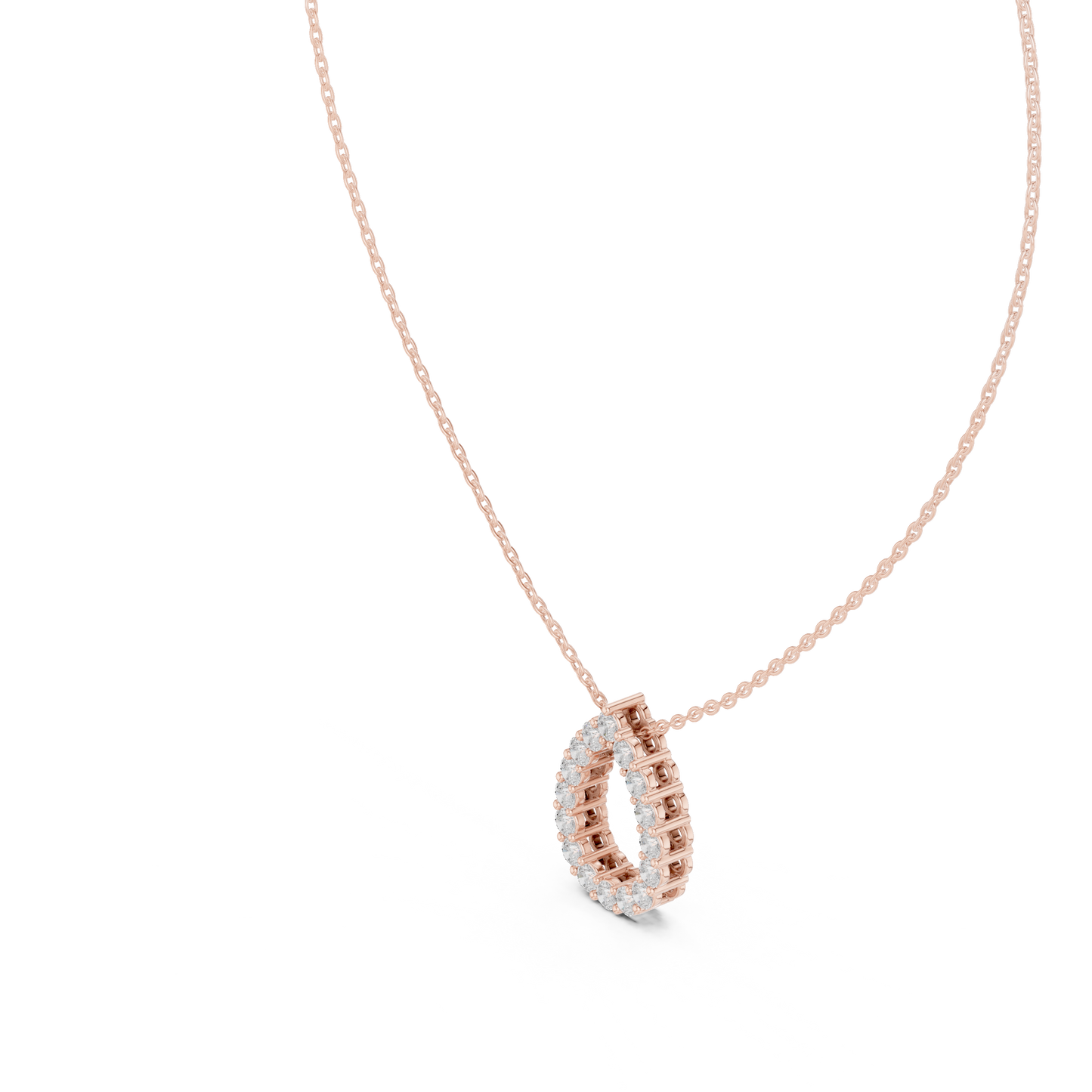 1.04ctw Solid Gold Open Teardrop Pear Halo Diamond Pendant