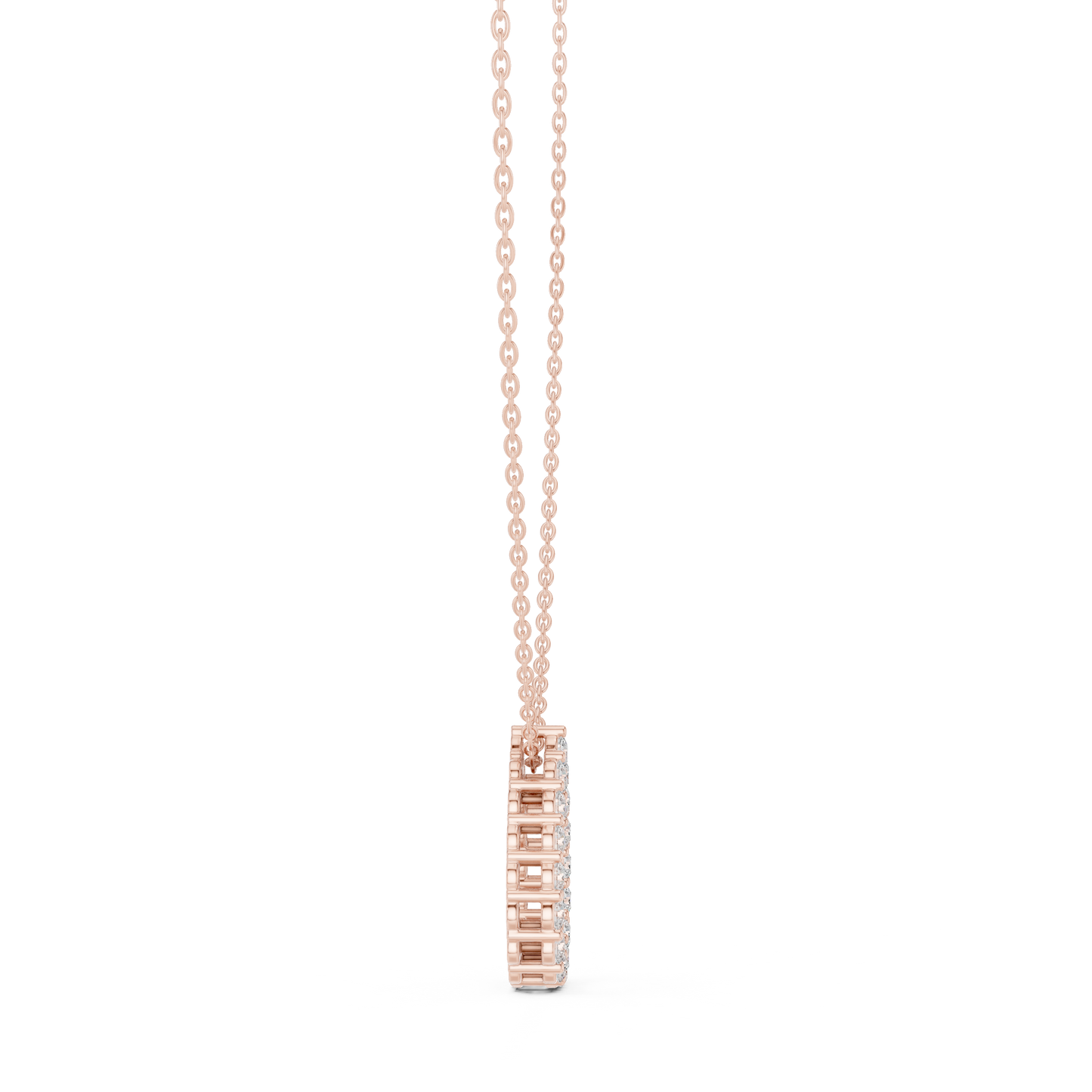 1.04ctw Solid Gold Open Teardrop Pear Halo Diamond Pendant