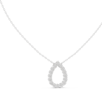 1.04ctw Solid Gold Open Teardrop Pear Halo Diamond Pendant