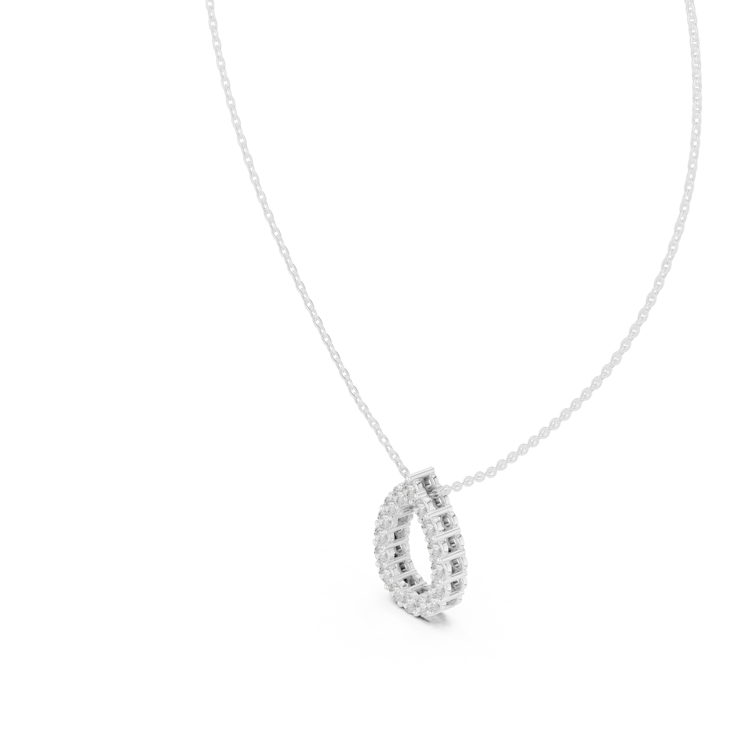 1.04ctw Solid Gold Open Teardrop Pear Halo Diamond Pendant