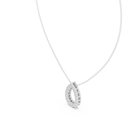 1.04ctw Solid Gold Open Teardrop Pear Halo Diamond Pendant