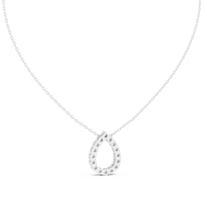 1.04ctw Solid Gold Open Teardrop Pear Halo Diamond Pendant