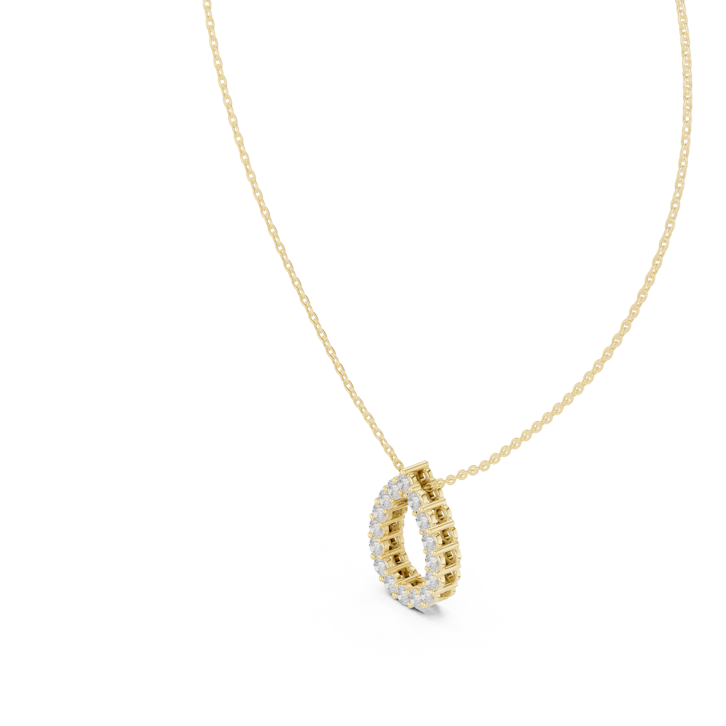 1.04ctw Solid Gold Open Teardrop Pear Halo Diamond Pendant