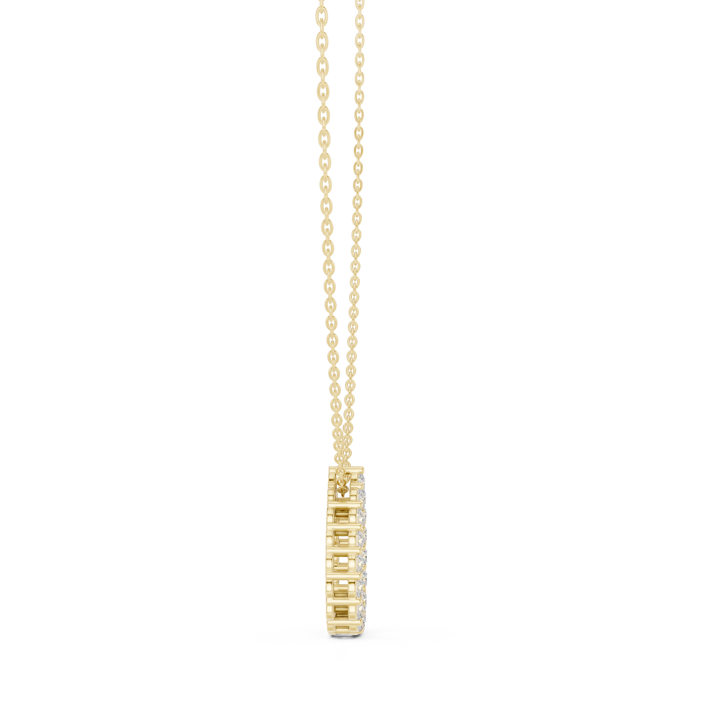 1.04ctw Solid Gold Open Teardrop Pear Halo Diamond Pendant