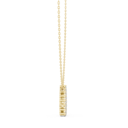 1.04ctw Solid Gold Open Teardrop Pear Halo Diamond Pendant